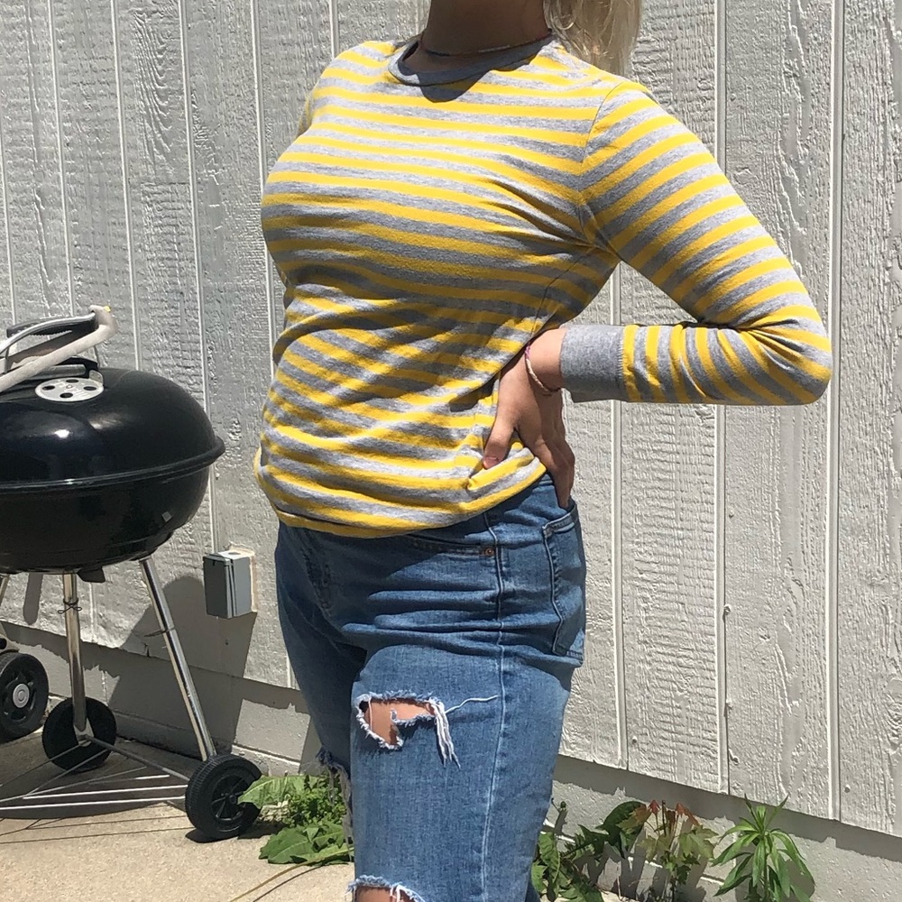 Yellow and grey long sleeve